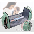 2022 Nuovo design pieghevole Mummy Mummy Multifunction Backpack Bed Out Mother and Baby Bag Diaper Zackpack